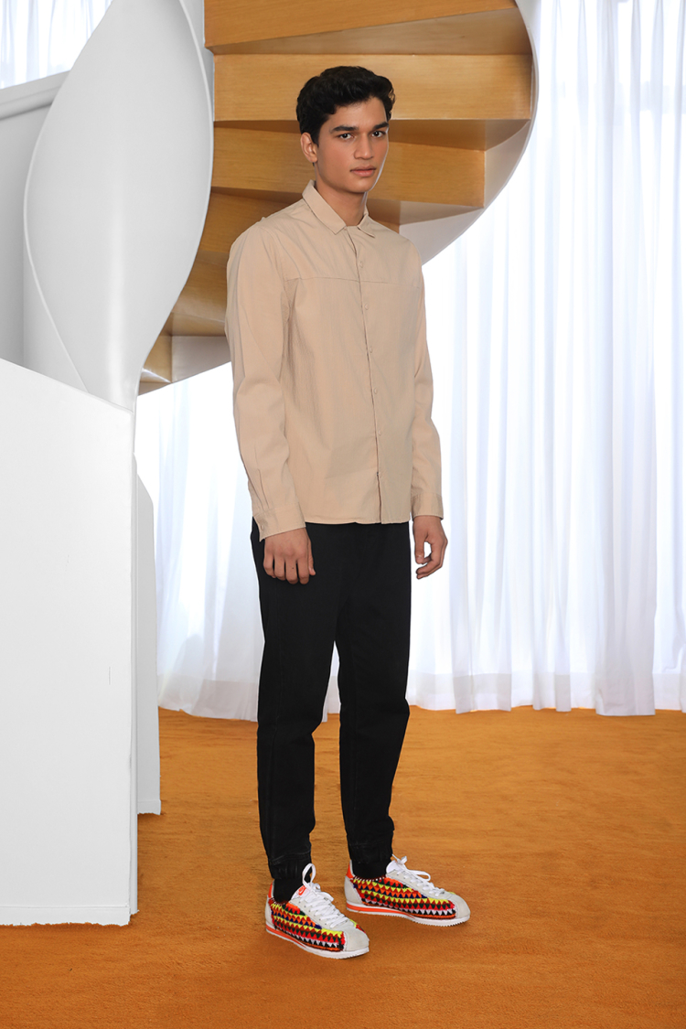 Bhaane beige sharp shirt