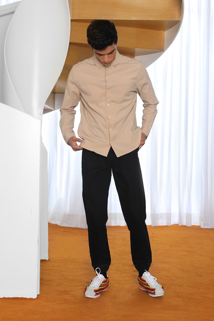 Bhaane beige sharp shirt
