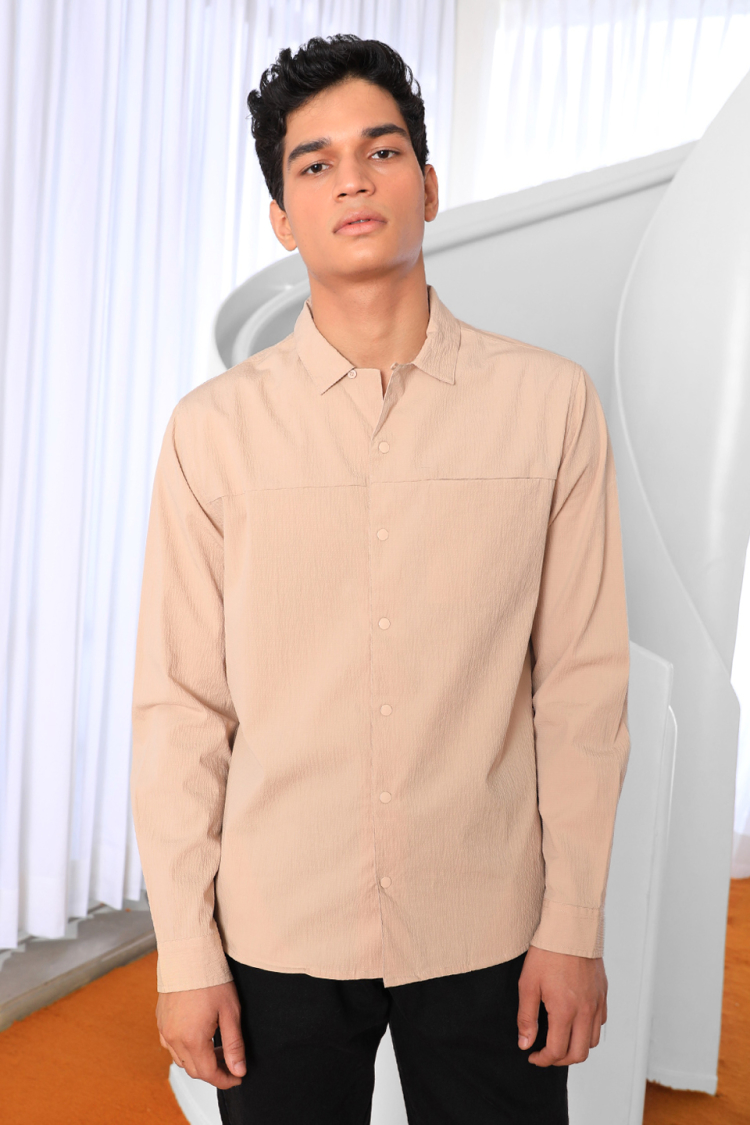 Bhaane beige sharp shirt