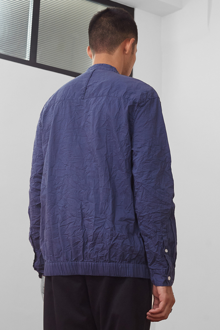 Bhaane cobaltblue bomber shirt