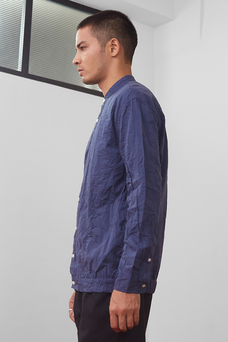 Bhaane cobaltblue bomber shirt