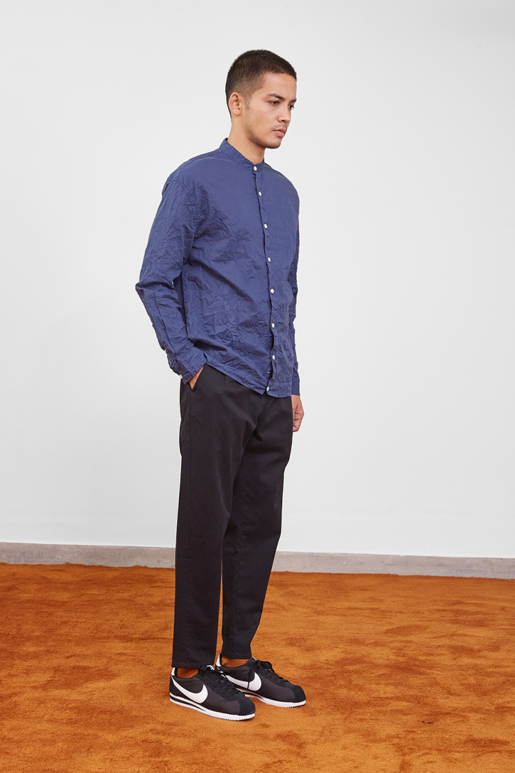Bhaane cobaltblue bomber shirt