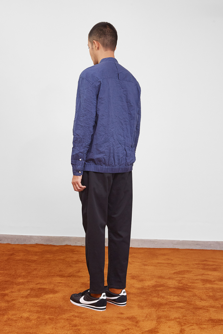 Bhaane cobaltblue bomber shirt