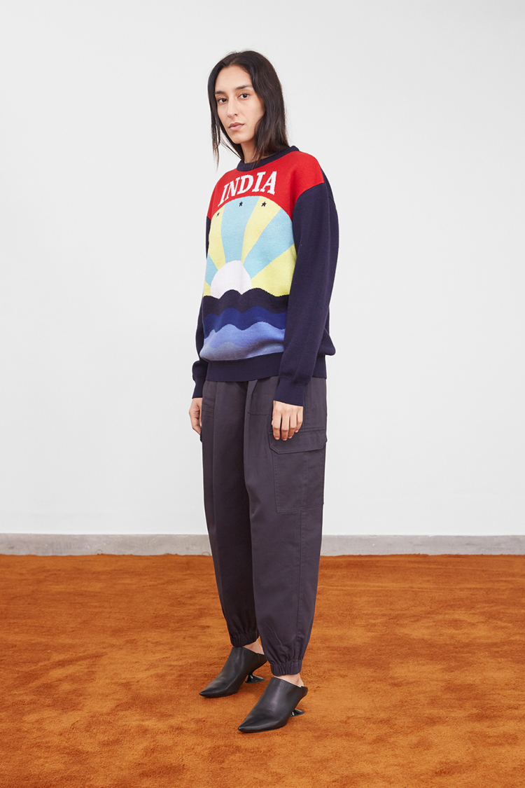 Bhaane navyxred sunrise sweater