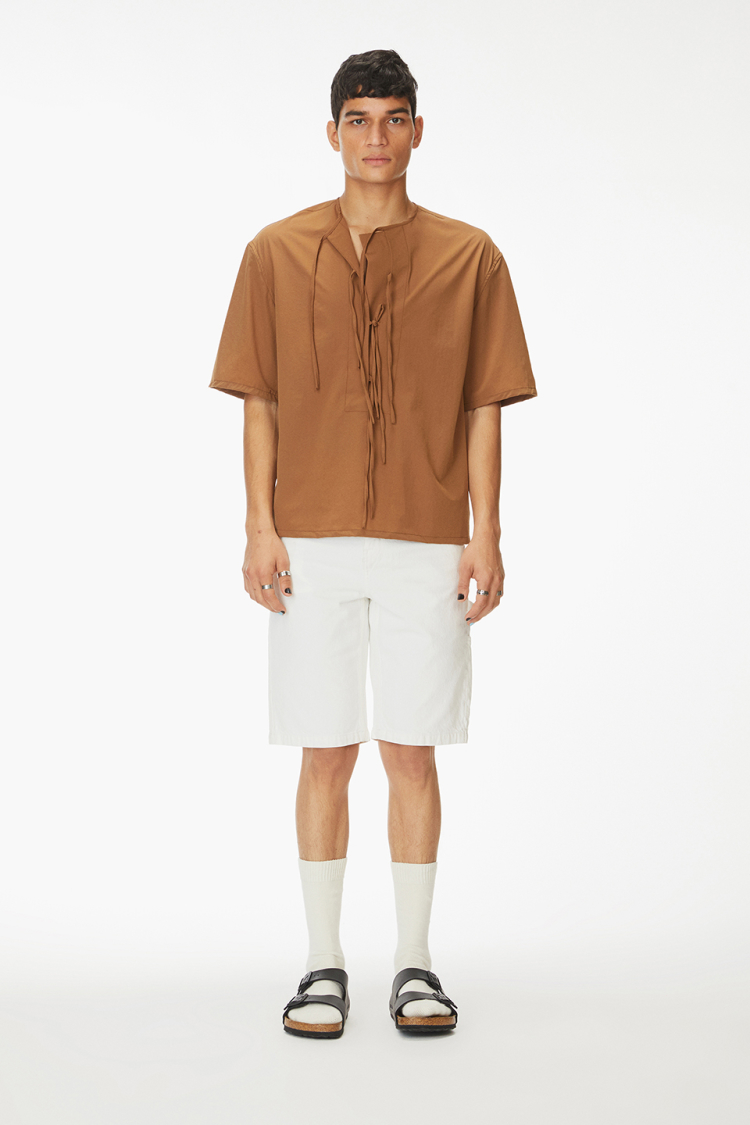Bhaane darkbrown parachute shirt