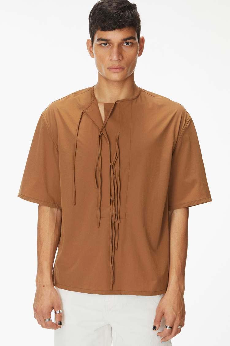 Bhaane darkbrown parachute shirt