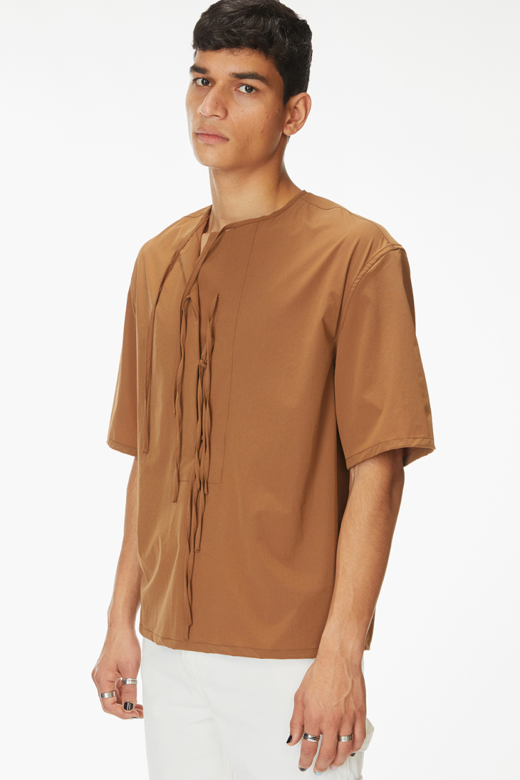 Bhaane darkbrown parachute shirt