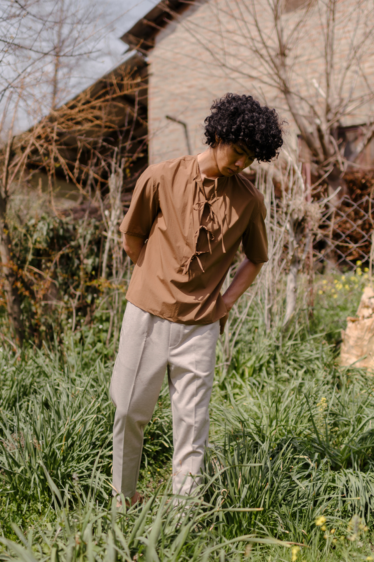 Bhaane darkbrown parachute shirt