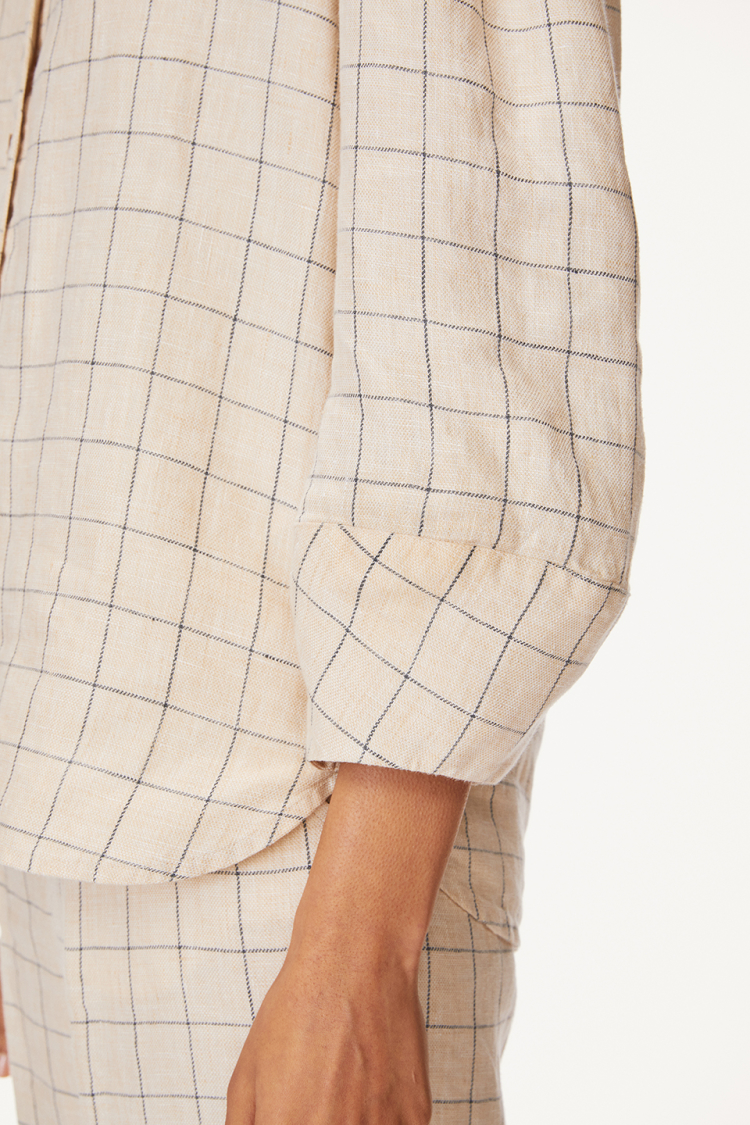 Bhaane bonecheck hamptons button down top