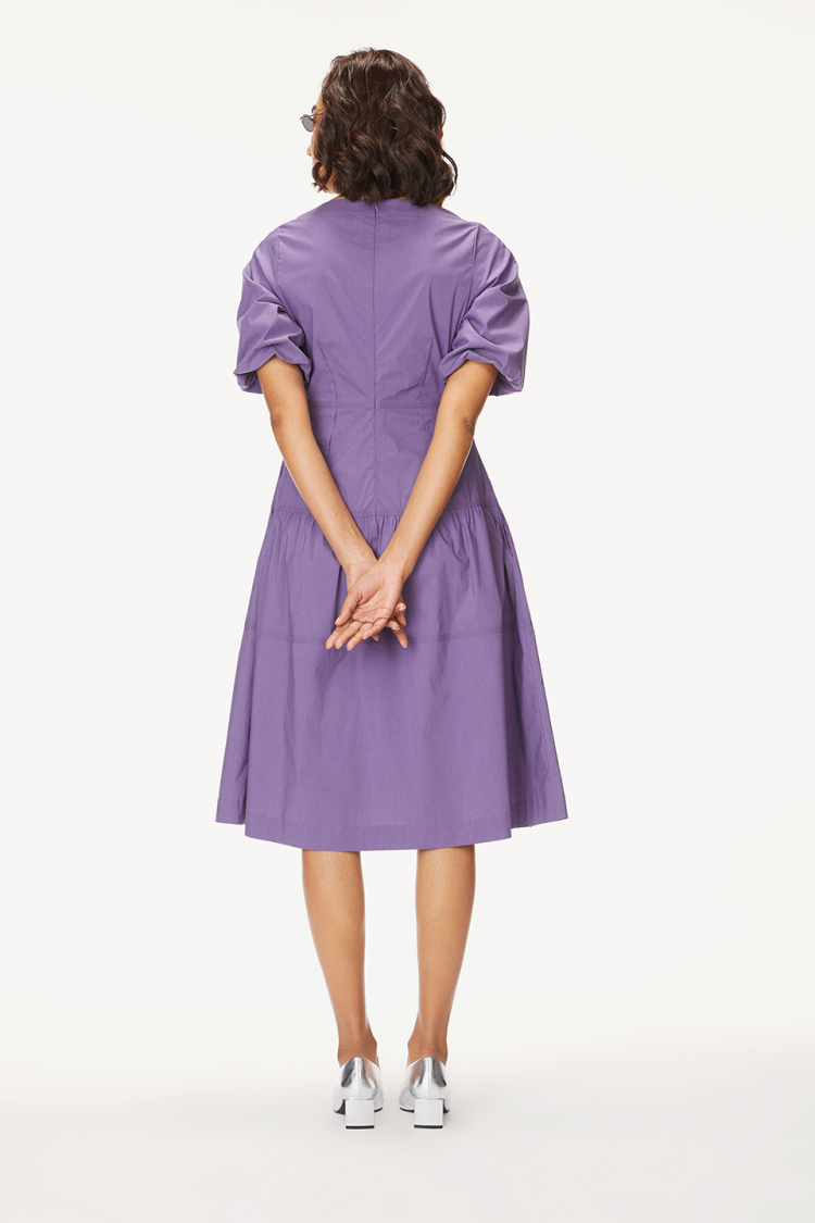 Bhaane violet madras midi dress