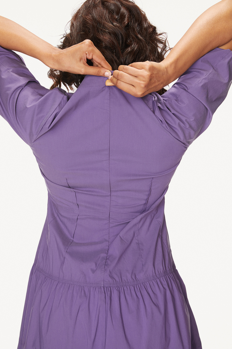 Bhaane violet madras midi dress