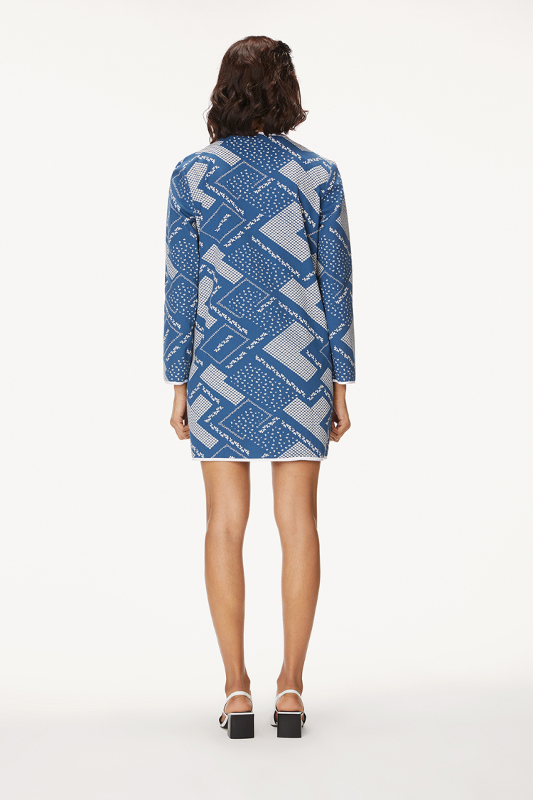 Bhaane navyprint button down shift dress