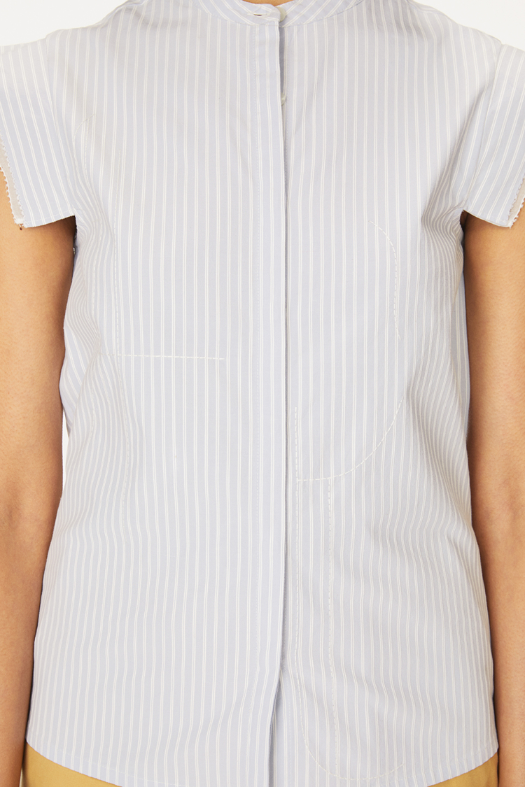 Bhaane bluewhitestripe date top