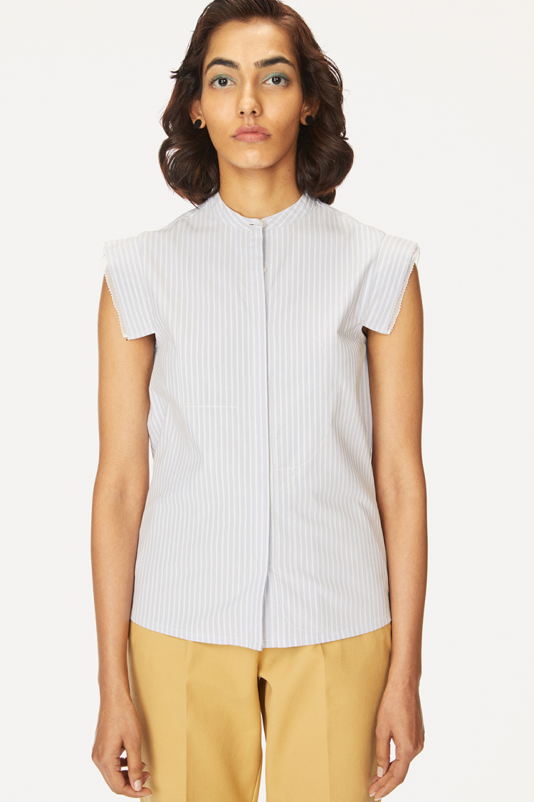 Bhaane bluewhitestripe date top