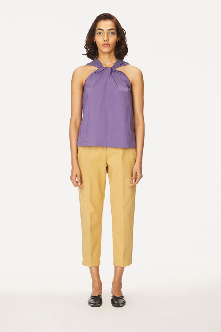 Bhaane violet bow-me top
