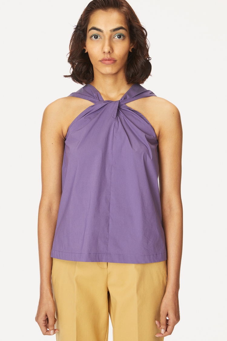 Bhaane violet bow-me top