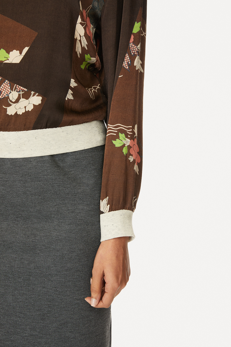 Bhaane abstractprint(brown) woven pullover