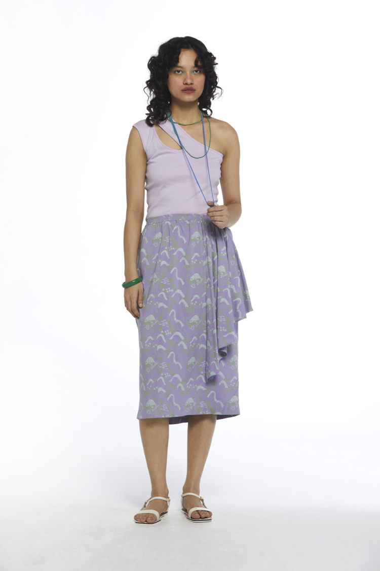 Bhaane lavenderprint interlude skirt