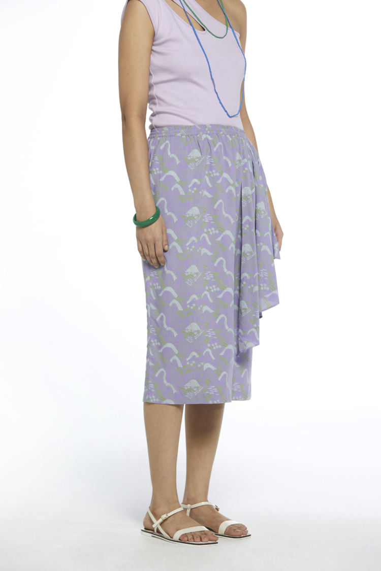 Bhaane lavenderprint interlude skirt