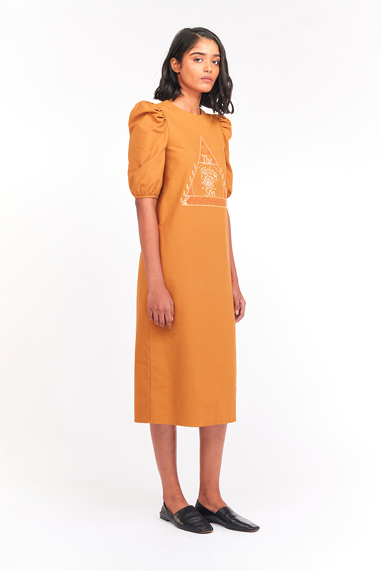 Bhaane mustard surya dress
