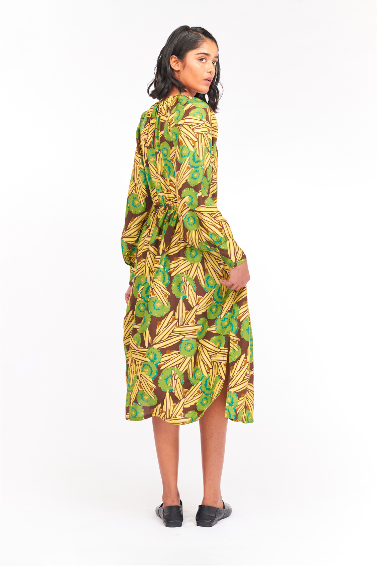Bhaane royceflower sandalwood midi dress