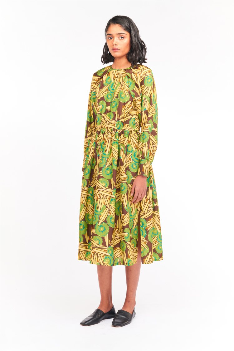 Bhaane royceflower sandalwood midi dress
